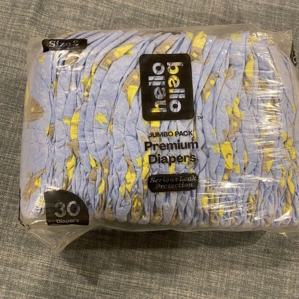 Hello Bello Premium Diapers Size 2 Jumbo Pack 30 Count Space UFO Print 10-16 lbs